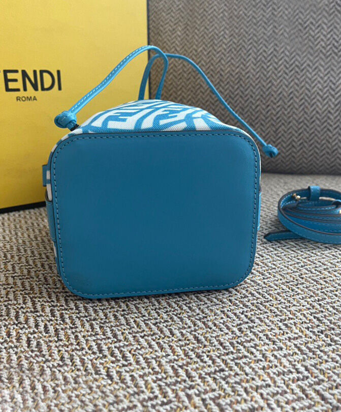 Fendi Mon Tresor Glazed Canvas Mini Bag 8BS010 Blue